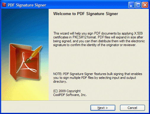 Screenshot of PDF Signature Signer